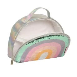 borsa pranzo termica, arcobaleno glitter - grigio