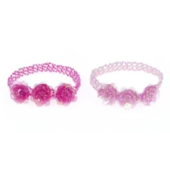 braccialetto mira elastico con perline rosa