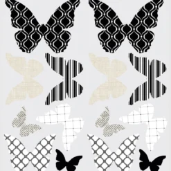 butterflies - adesivo removibile da parete 3d