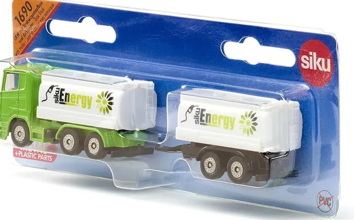 camion con cisterna e rimorchio