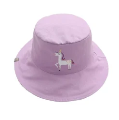 cappello estivo reversibile da colorare con pennarelli - 100% cotone - unicorno 2-4 anni