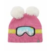 cappello invernale lavorato a maglia - occhiali da sci rosa tg m-l 2-6 anni