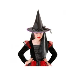 cappello strega con tulle stelle argento glitter