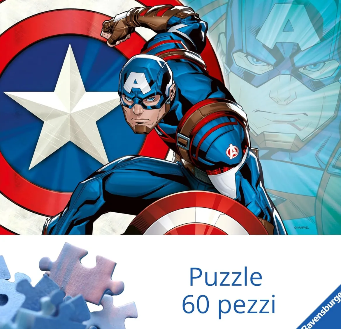 captain america - puzzle gigante 60 pezzi pavimento