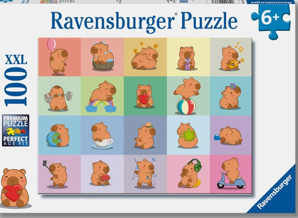 capybara - puzzle 100 pezzi xxl