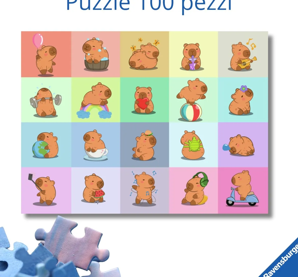 capybara - puzzle 100 pezzi xxl