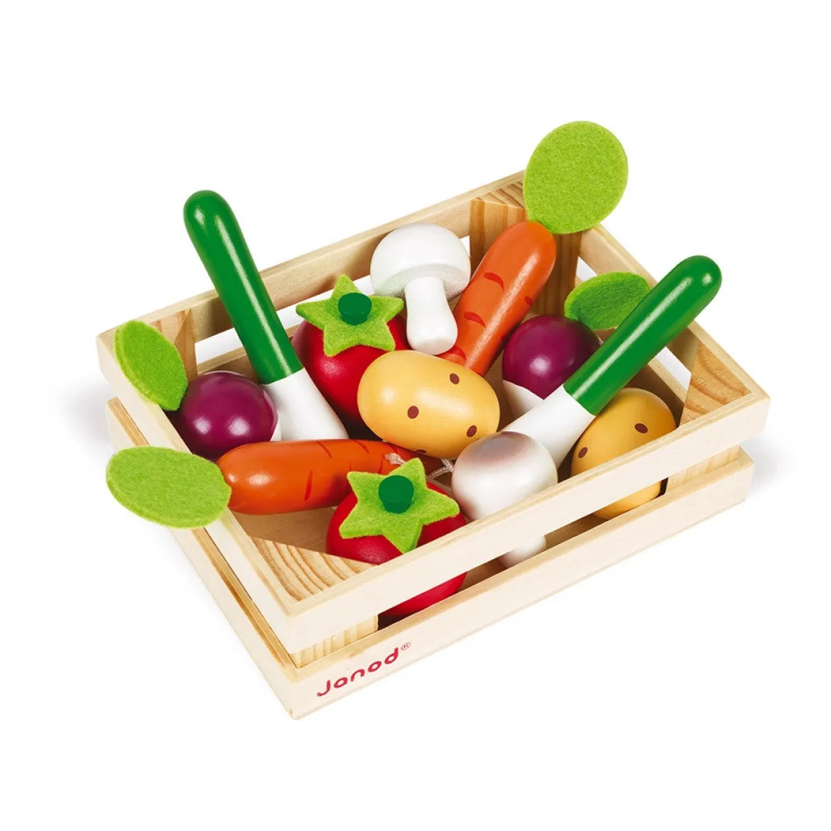 cassetta con 12 verdure in legno