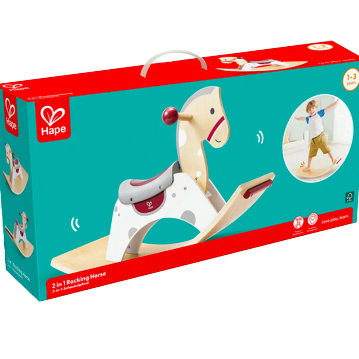 cavallo a dondolo 2 in 1 con balance board