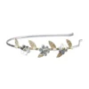 cerchietto ramona argento con foglie oro