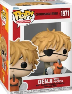 chainsaw man - denji & pochita 9cm - funko pop! 1971