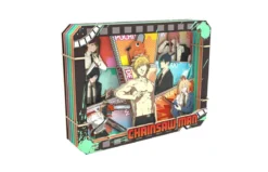chainsaw man - quadretto in legno 3d
