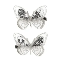 clip per capelli melanie farfalle argento