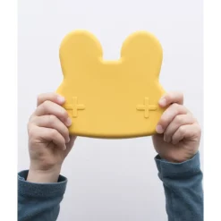 contenitore coniglio giallo snackie 2 in 1 porta pranzo e piatto - senza bpa!