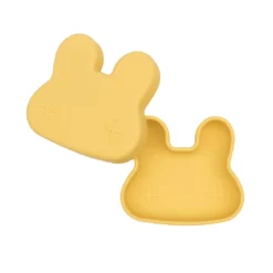 contenitore coniglio giallo snackie 2 in 1 porta pranzo e piatto - senza bpa!