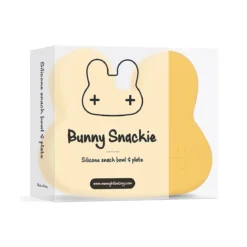 contenitore coniglio giallo snackie 2 in 1 porta pranzo e piatto - senza bpa!