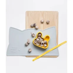 contenitore coniglio giallo snackie 2 in 1 porta pranzo e piatto - senza bpa!