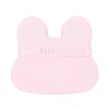 contenitore coniglio rosa chiaro snackie 2 in 1 porta pranzo e piatto - senza bpa!