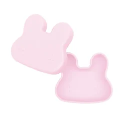 contenitore coniglio rosa chiaro snackie 2 in 1 porta pranzo e piatto - senza bpa!