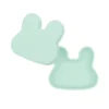 contenitore coniglio verde menta snackie 2 in 1 porta pranzo e piatto - senza bpa!