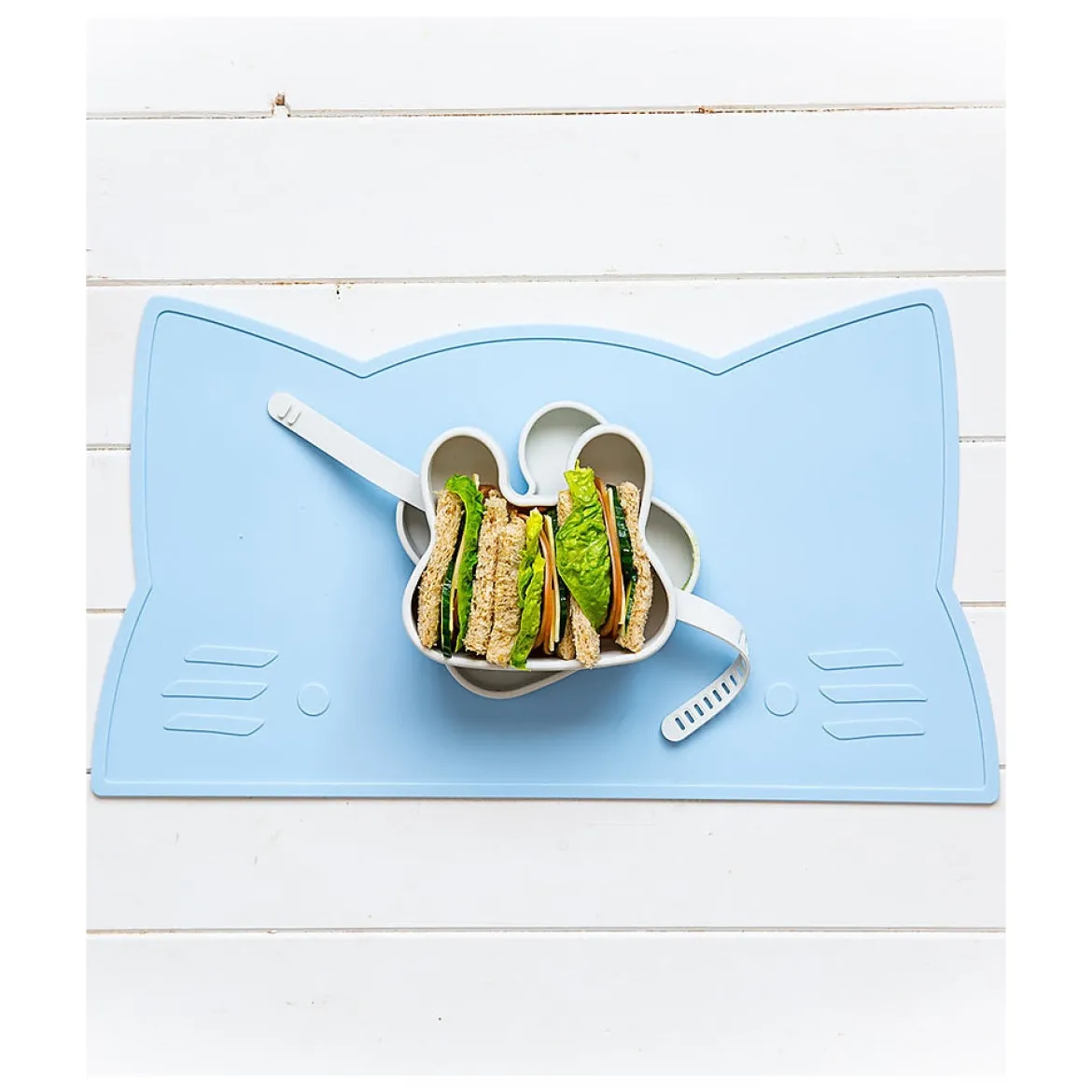contenitore coniglio verde menta snackie 2 in 1 porta pranzo e piatto - senza bpa!