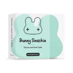 contenitore coniglio verde menta snackie 2 in 1 porta pranzo e piatto - senza bpa!