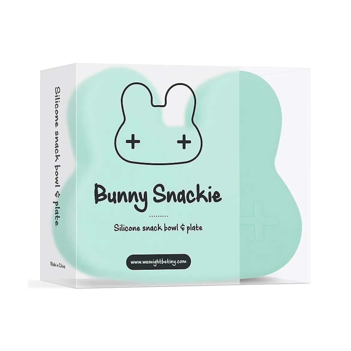 contenitore coniglio verde menta snackie 2 in 1 porta pranzo e piatto - senza bpa!