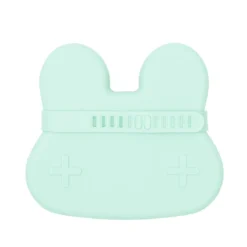 contenitore coniglio verde menta snackie 2 in 1 porta pranzo e piatto - senza bpa!