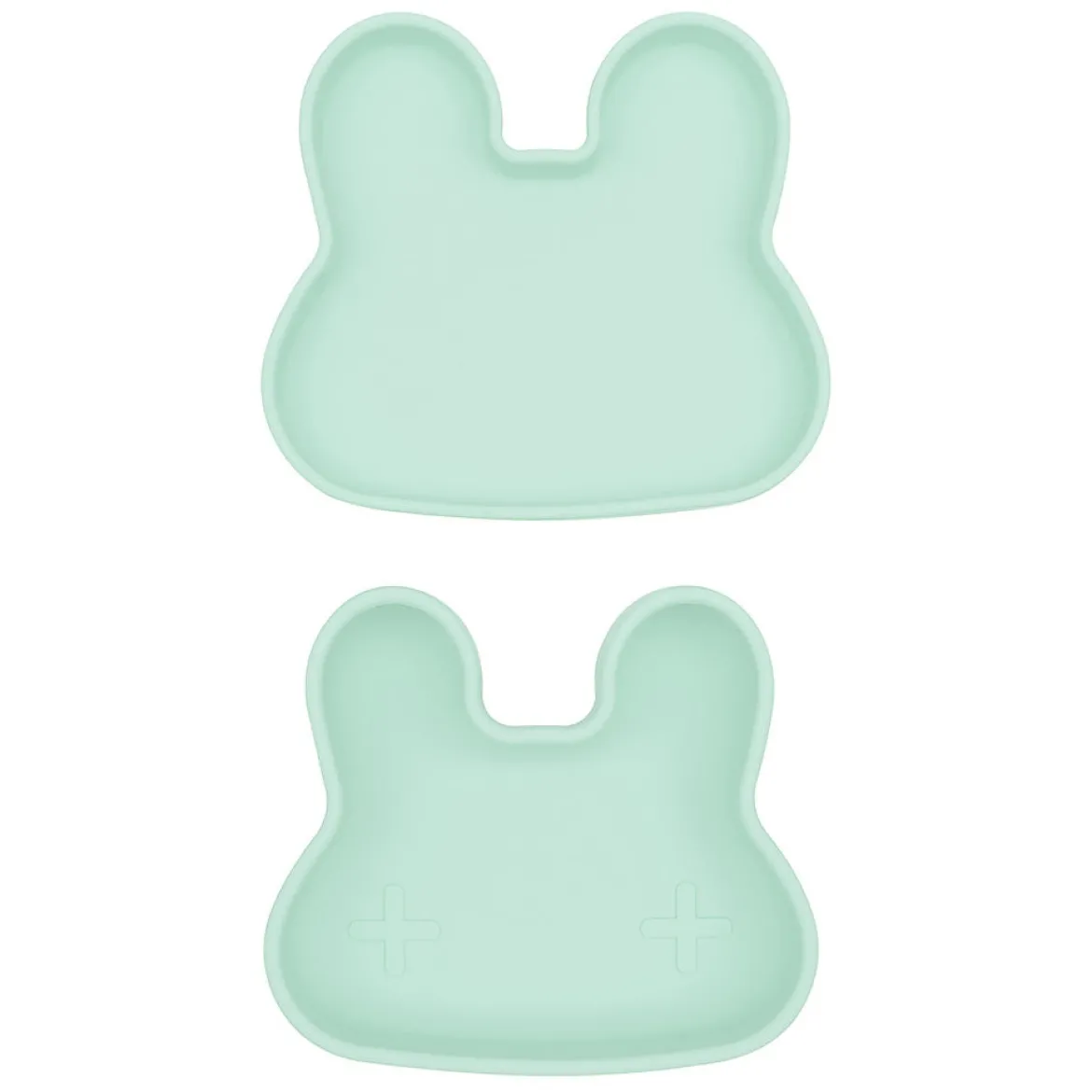 contenitore coniglio verde menta snackie 2 in 1 porta pranzo e piatto - senza bpa!