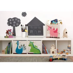 contenitore portaoggetti unicorno rosa - compatibile con scaffali ikea kallax e eket