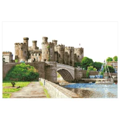 conwy castle, wales - diamond dotz intermediate dd12.063 52x52cm
