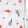 copertina swaddle 120 x 120 cm, amici del bosco - 100% mussola di cotone