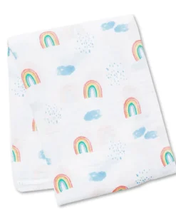 copertina swaddle 120 x 120 cm, rainbow sky - 100% mussola di cotone