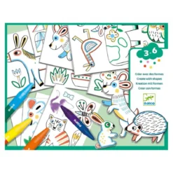 crea con le forme - set collage con gli animali