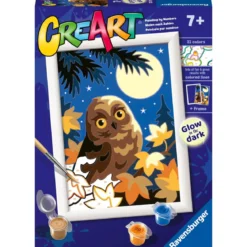 creart - civetta al chiaro di luna