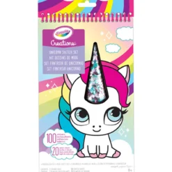 creations - set fantasia unicorno - 100 adesivi e 20 fogli da colorare