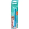 cucchiaio ergonomico prime pappe - silicone - blu - maneggevole per gli adulti e delicato per i bambini