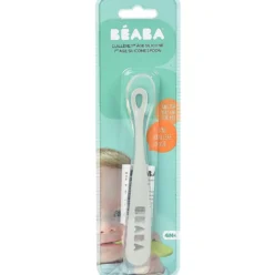 cucchiaio ergonomico prime pappe - silicone - grigio - maneggevole per gli adulti e delicato per i bambini