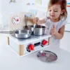 cucina portatile in legno con accessori
