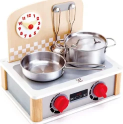 cucina portatile in legno con accessori