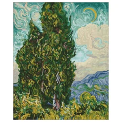 cypresses - van gogh - diamond dotz intermediate dd12.074 52x52cm