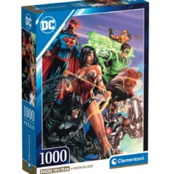 dc comics - justice league - puzzle compact + poster - puzzle 1000 pezzi