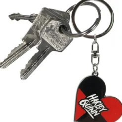 dc comics - keychain heart - harley quinn
