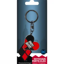 dc comics - keychain heart - harley quinn