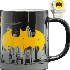 dc comics - tazza con manico 3d - bat-signal e batman