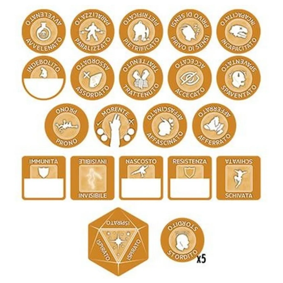 d&d 5a ed. - set segnalini del monaco