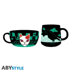 demon slayer - set colazione tazza 380ml + ciotola 850ml