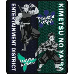 demon slayer - tanjiro & tengen - coperta 150x120cm