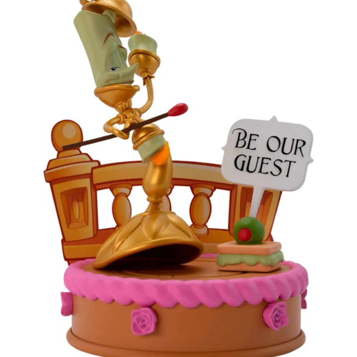 disney: la bella e la bestia - lumière - statua 12cm