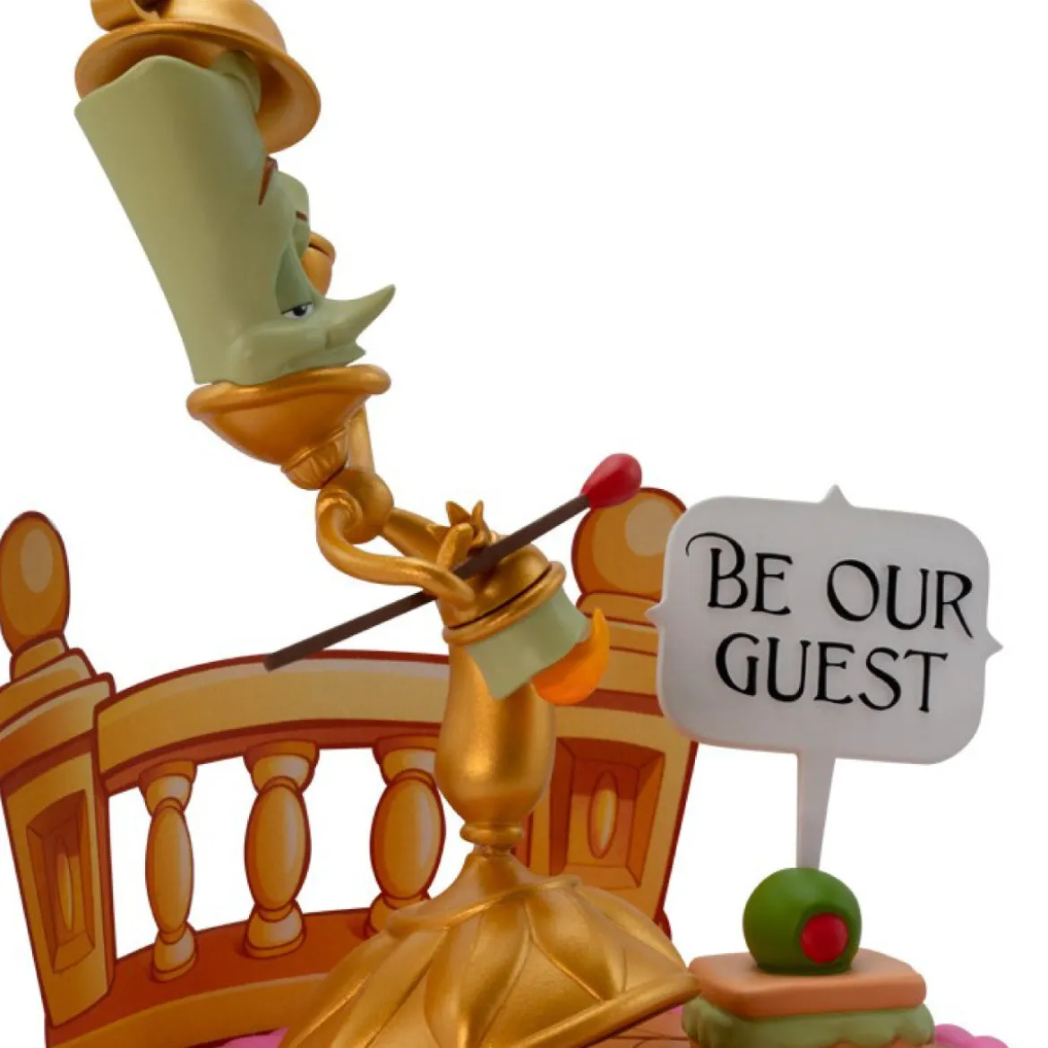 disney: la bella e la bestia - lumière - statua 12cm