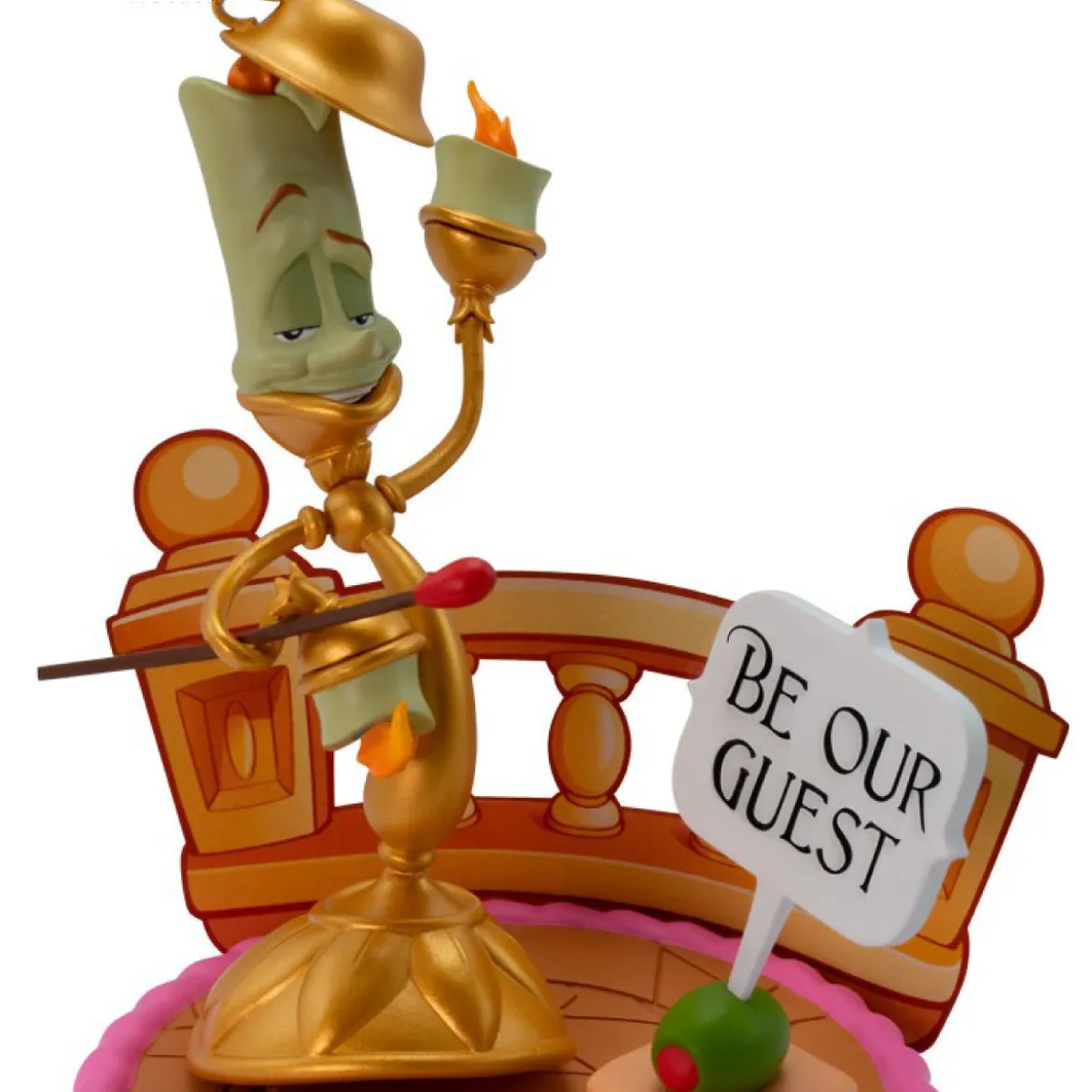 disney: la bella e la bestia - lumière - statua 12cm